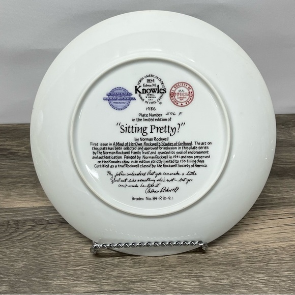 Sitting Pretty Limited Edition Norman Rockwell Plate 1986 Edwin M. Knowles China - Picture 2 of 6